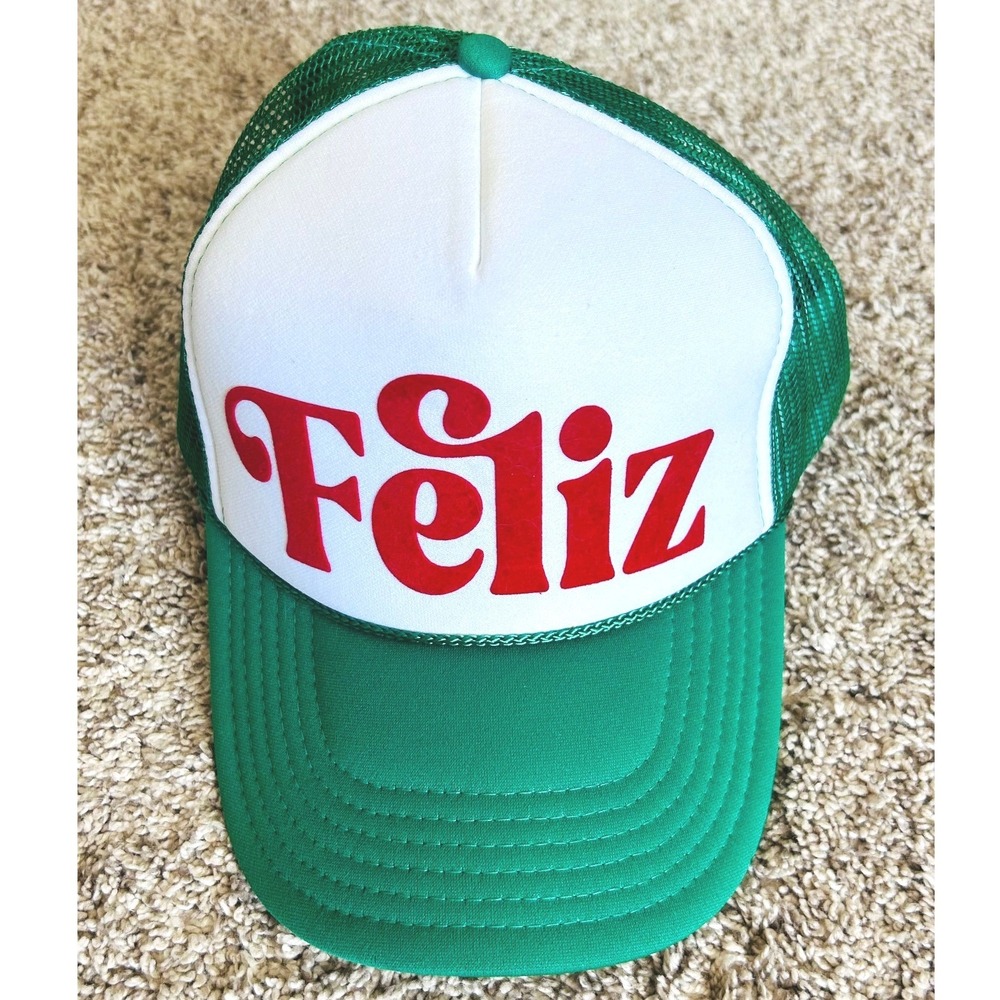 Otto Feliz Trucker Hat Green White Red Snapback Mesh Cap 39-165 One Size